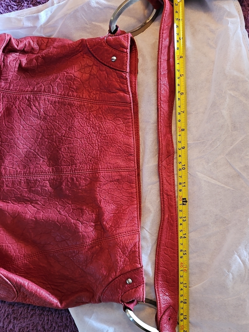 Tignanello Red Leather Shoulder Bag - Picture 8 of 8